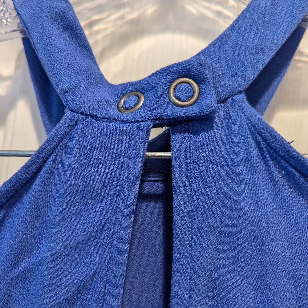 Free People Drift Away Tunic Dress Top Royal Blue Cold Shoulder Size Small *NWOT - Picture 10 of 14